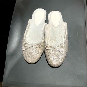 Silver wedding slippers size 10